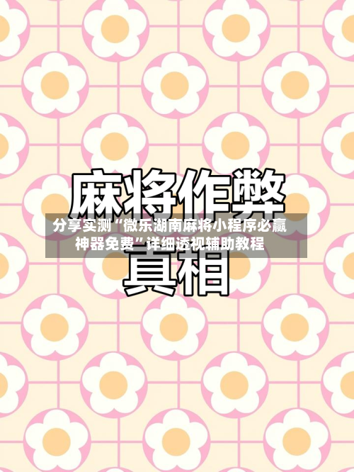 分享实测“微乐湖南麻将小程序必赢神器免费”详细透视辅助教程