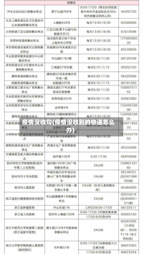 疫情没收句(疫情没收到的快递怎么办)-第1张图片